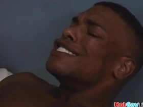 Black stud receives bj before barebacked in doctors office