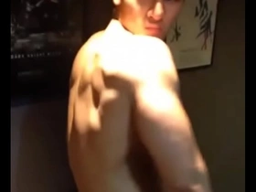 Flexing asian dude