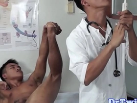 Asian twink doctor rims patients ass